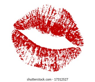 Vector of kiss print.