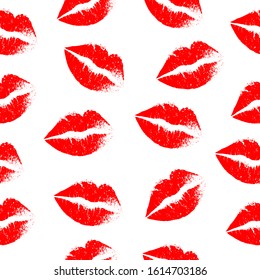 Vector kiss seamless backround isolated on white
