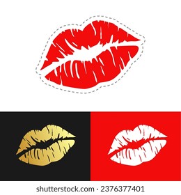 Vector Kiss. Sexy Lips Sample Illustration