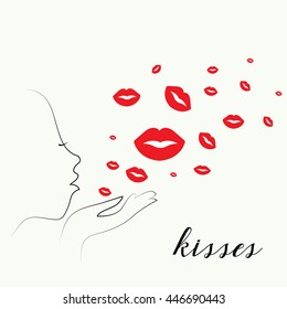 Vector of kissing day poster symbol or icon