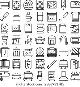 Vector of Kitchen Appliance Icon Set. Perfect for user interface, new application.
