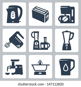 Vector kitchen appliances icons set