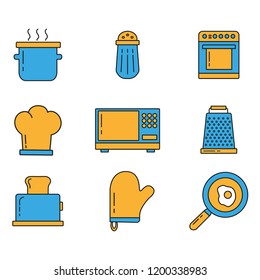 Vector kitchen icon set color