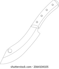 Vector kitchen knife coloring book.