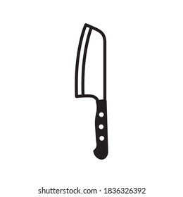 Vector kitchen knife icon. Flat illustration of knife isolated on white background. Icon vector illustration sign symbol.