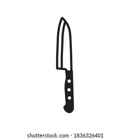 Vector kitchen knife icon. Flat illustration of knife isolated on white background. Icon vector illustration sign symbol.
