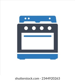 Vector Kitchen Oven Icon on white background