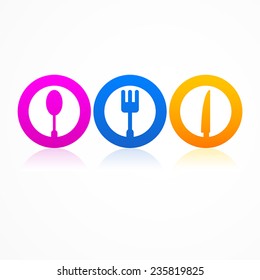 Vector kitchen set design logo for restaurant menu