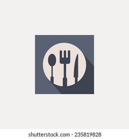 Vector kitchen set design logo for restaurant menu