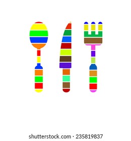 Vector kitchen set design logo for restaurant menu