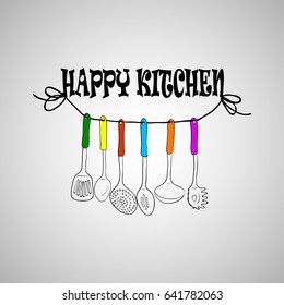 Vector kitchen set "Happy Kitchen".