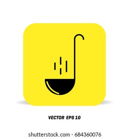 Vector kitchen spoon flat icon template