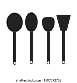 Vector kitchen spoon set icon design elements illustration