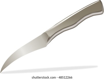 vector kitchen tounrne knife with stainless handle.  items in this illustration is in a separate layers