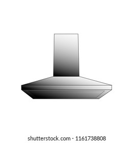 Vector kitchen ventilation illustration on a white background