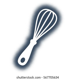 Vector kitchen whisk silhouette icon