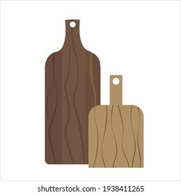 cocina vectorial tableros de cocina de madera aislados en un fondo blanco. Tablero de alimentos