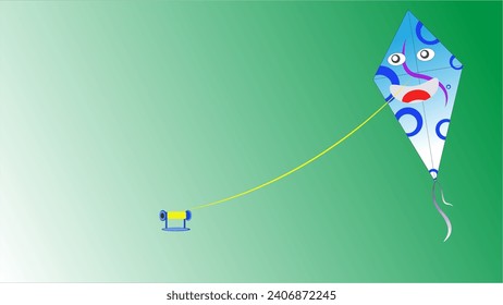 Vector kite with a smiling shop theme and has a motif on the kite