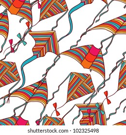 Vector kites for your design. Seamless pattern.