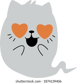 Vector kitten illustration halloween ghost clipart