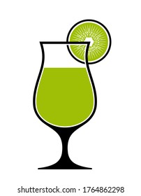 vector kiwi cocktail isolated on white background
