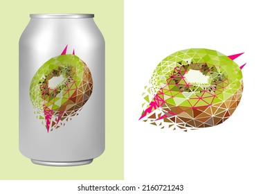 Vector kiwi in low poly style