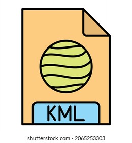 Vector KML Filled Outline Icon Design

