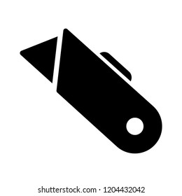 vector knife cutter illustration. cut utility symbol, paper cut tool. sharp blade element