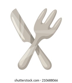 Vector Knife and Fork Flat Icon