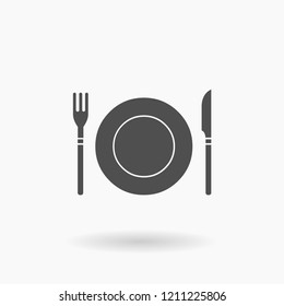 Vector Knife and Fork Icon Illustration silhouette.