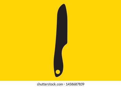 Vector knife icon design element illustration on yellow background