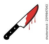 Vector Knife Illustration Flash Tattoo Drawing Isolated