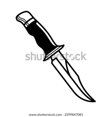 Vector Knife Illustration Flash Tattoo Isolated