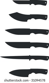 Vector. knife set in black 01