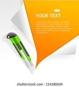 Vector knife and speech bubble for text