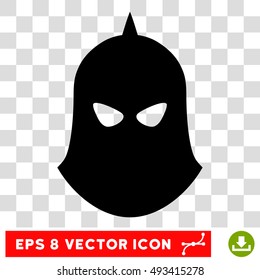 Vector Knight Helmet EPS vector icon. Illustration style is flat iconic black symbol on a transparent background.