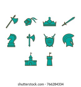 vector knight icon set sticker