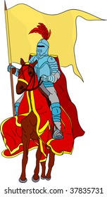 vector - knight on horse isolated on background