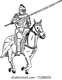 vector - knight on horse isolated on background