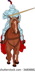 vector - Knight with pike on horse isolated on background