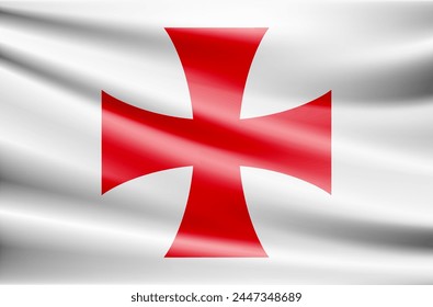 vector knights templar cross flag