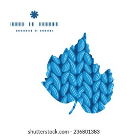 Vector knit sewater fabric horizontal texture leaf silhouette pattern frame