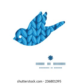 Vector knit sewater fabric horizontal texture bird silhouette pattern frame