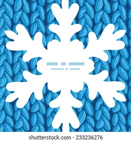 Vector knit sweater fabric horizontal texture Christmas snowflake silhouette pattern frame card template