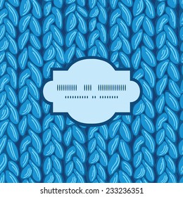 Vector knit sweater fabric horizontal texture frame pattern background