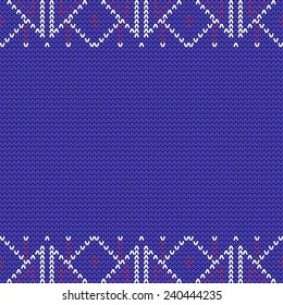 Vector knitted background. Design template with place for your text. Can be used for web pages, identity style, printing, invitations, banners