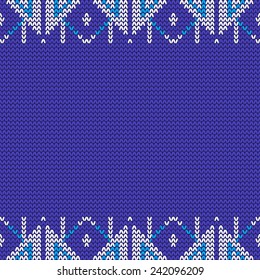 Vector knitted background. Design template with place for your text. Can be used for web pages, identity style, printing, invitations, banners