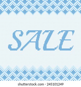 Vector knitted background. Design template with place for your text. Can be used for web pages, identity style, printing, invitations, banners