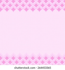 Vector knitted background. Design template with place for your text. 