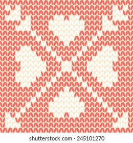 Vector knitted card for ValentineÃ¢Â?Â?s Day. Design template with place for your text. Can be used for web pages, identity style, printing, invitations, banners, cards.